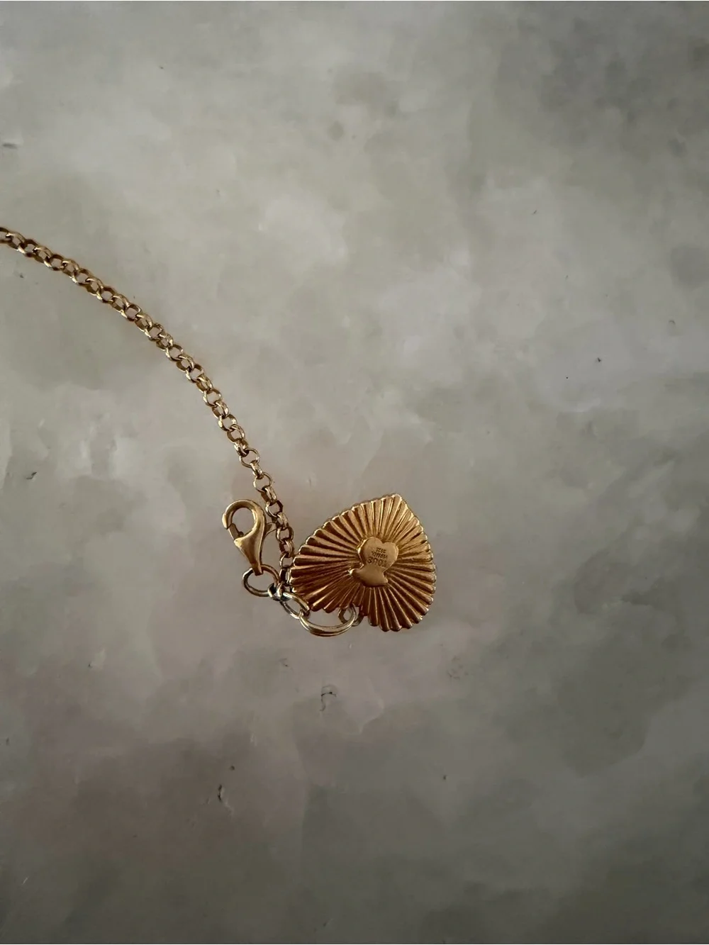 Tous Gold Heart Charm Bracelet - Shiny Gold Tone